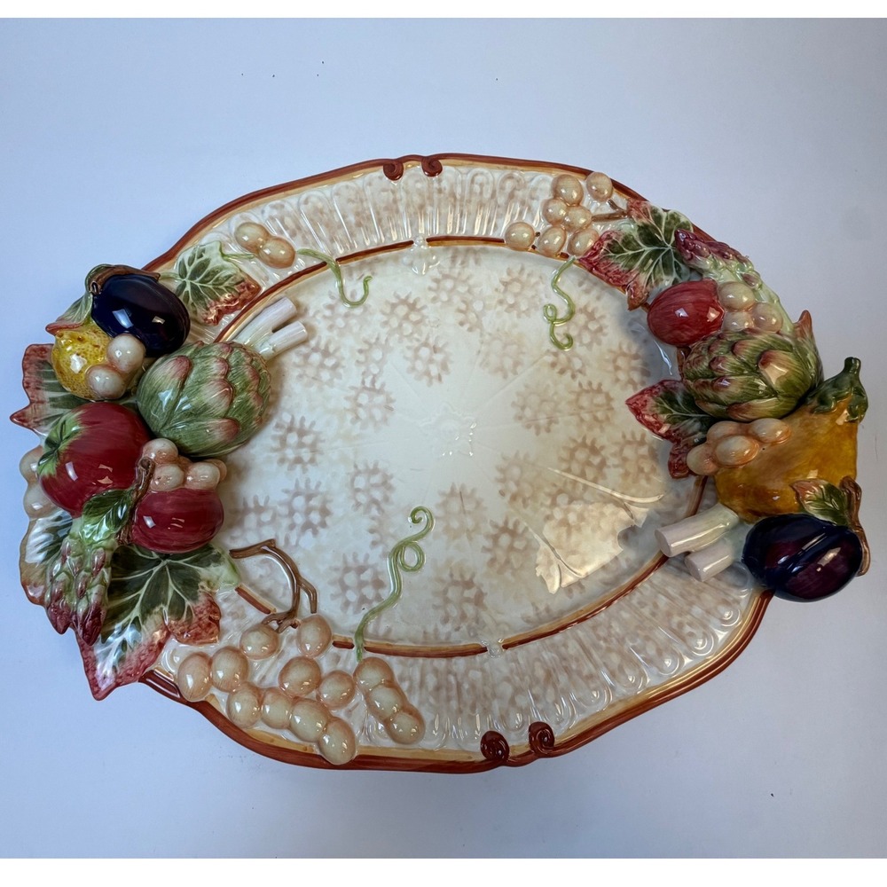 Fitz and Floyd Classics Fruit Vegetable Harvest Platter 18.5"
